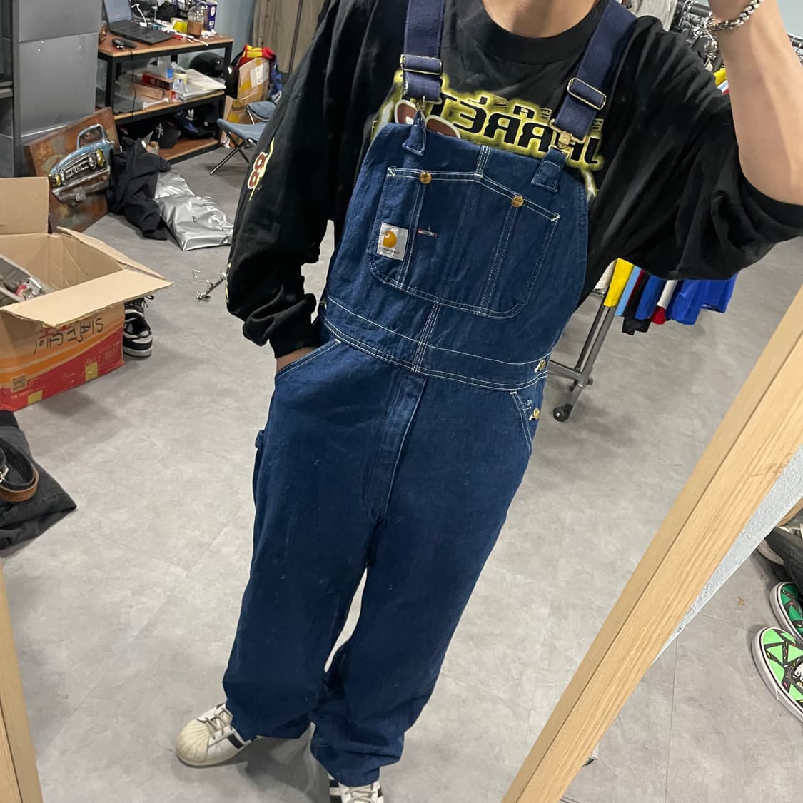 Carhartt 데님 카펜터 오버롤 (35”) 상품이미지9