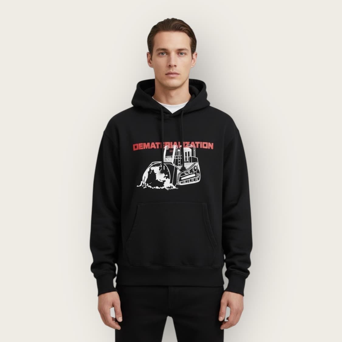 XXS/ 오프화이트 기모그래픽 백로고 후드티 상품이미지1