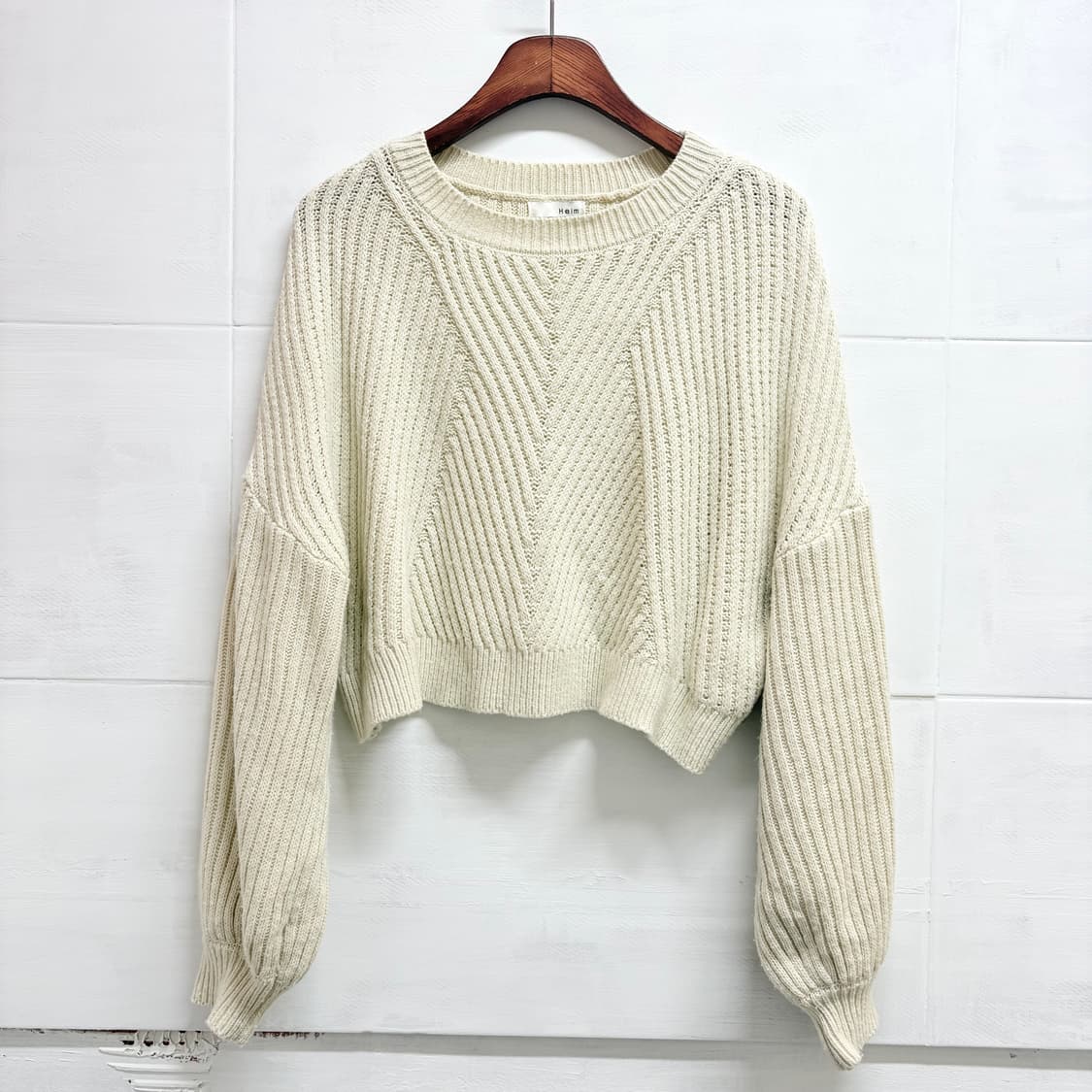 Helm 아이보리 벌룬 크롭 니트 (JPN) 상품이미지1