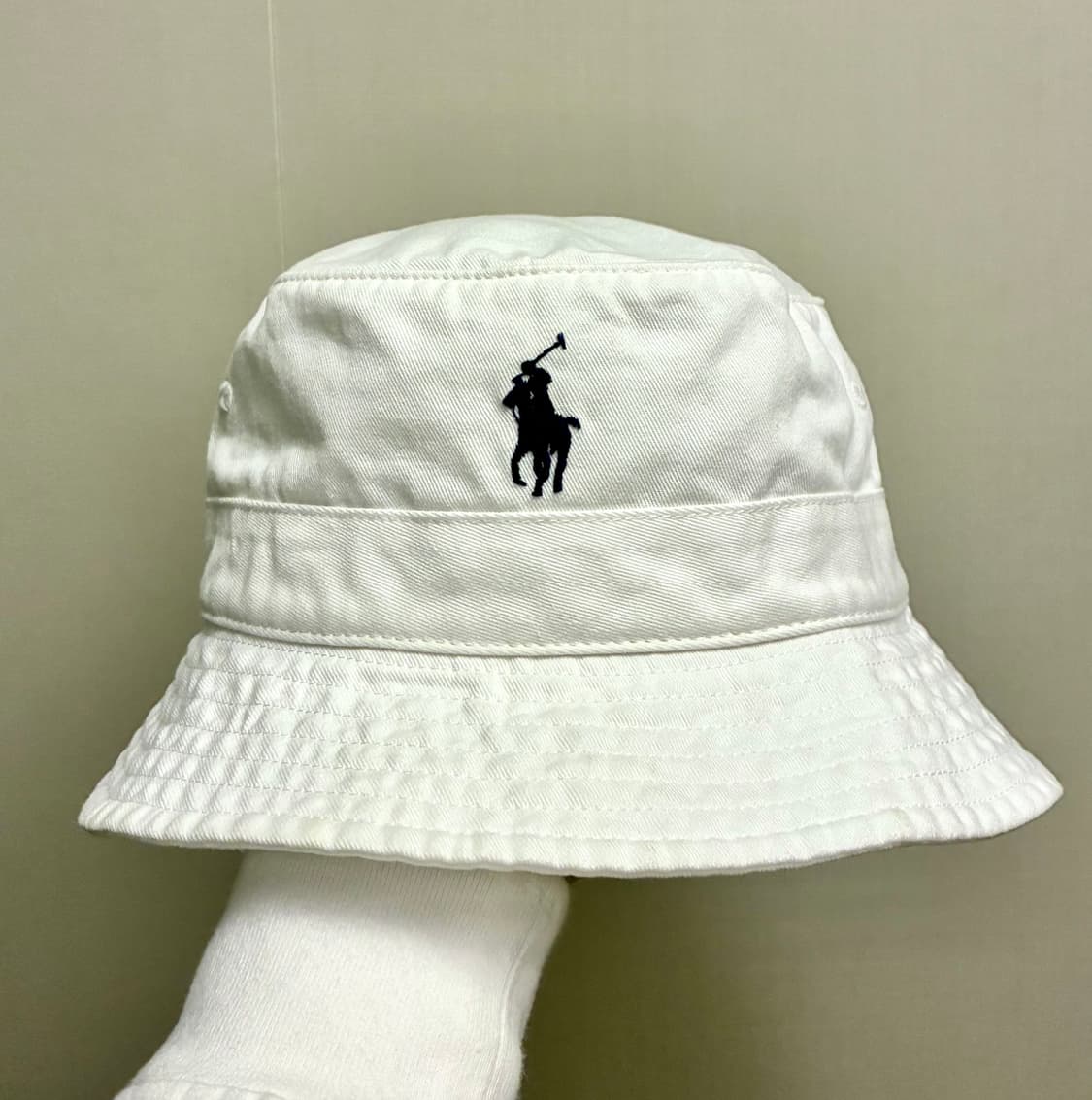(S~M)POLO 폴로랄프로렌 화이트 버킷햇 벙거지모자 폴로모자 상품이미지1