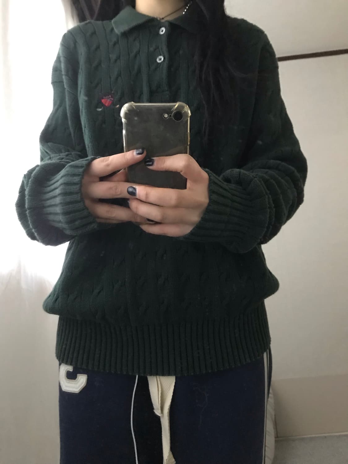 폴로 그린 케이블 카라니트 상품이미지5