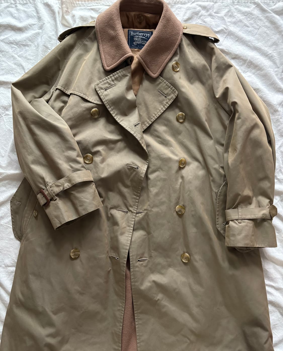 Vintage 80s~90s 원 패널 코튼 100%버버리 트렌치 21 코 상품이미지1