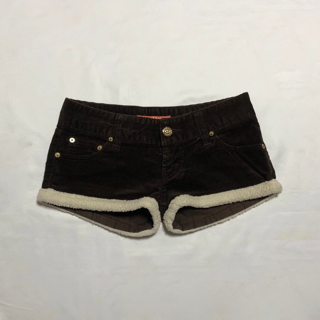 코듀로이 퍼 반바지 브라운 상품이미지1