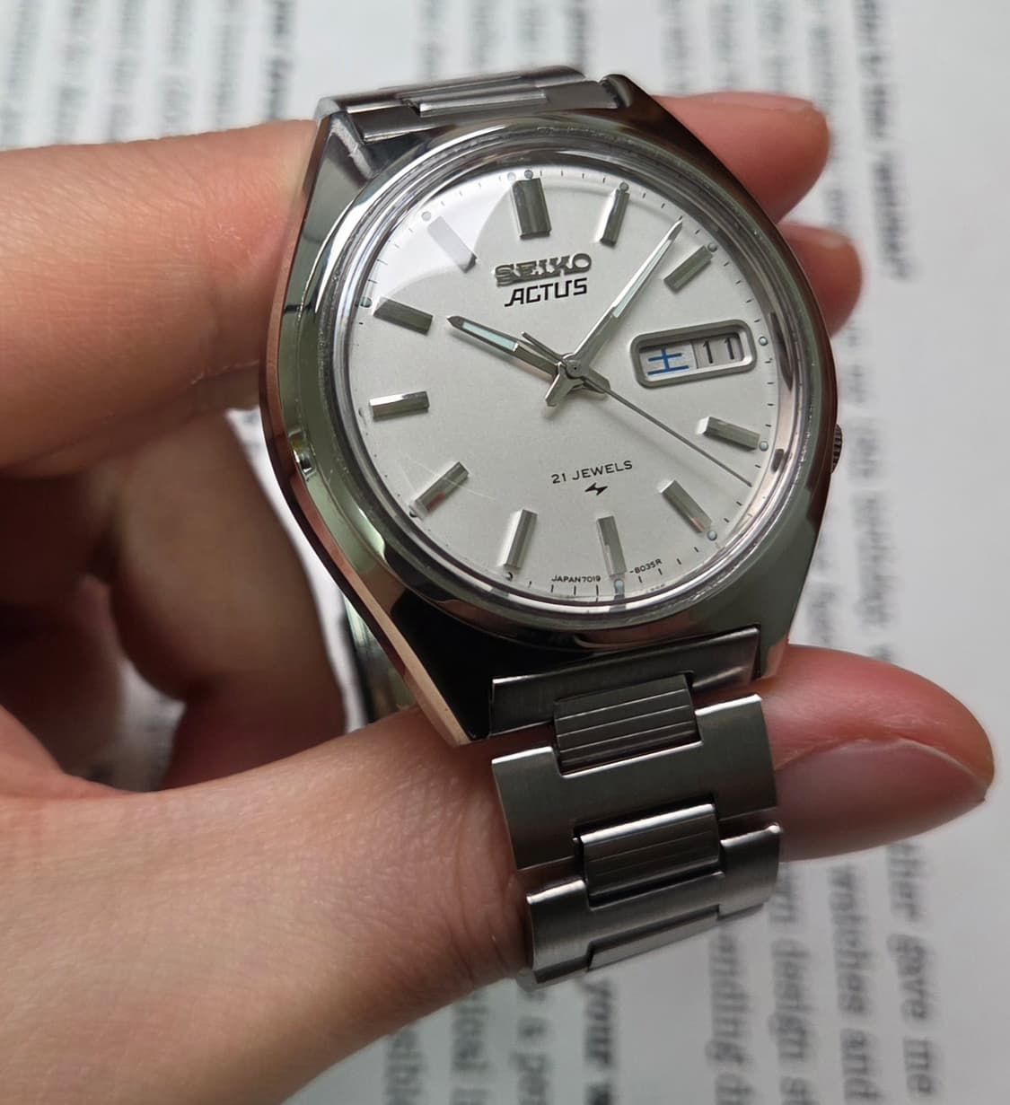 빈티지 세이코 액투스 7019 한자 데이데이트 순정 실버판 브레이슬릿 v 상품이미지4