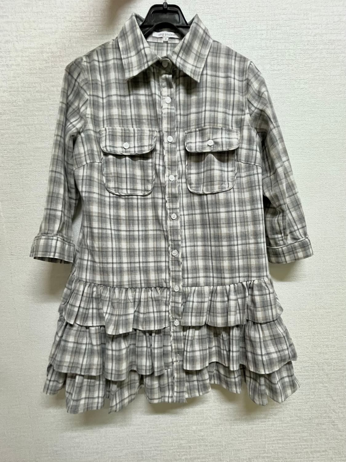 모론 ang project 멀티 레이어드 플레이드 셔츠 드레스 상품이미지3