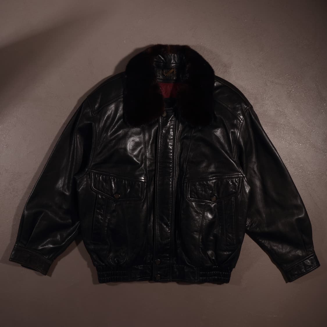 90s 빈티지 레더 봄버자켓 상품이미지1