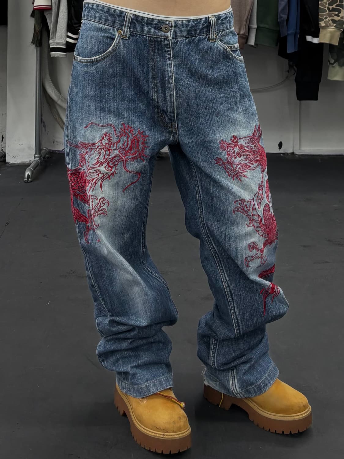 카라쿠리 타마시 오리엔탈 드래곤 데님팬츠 상품이미지4