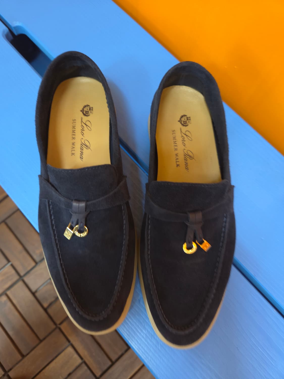 36 로로피아나 네이비 스웨이드 썸머워크 상품이미지2