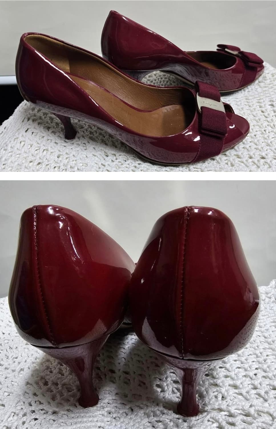 페레가모 에나멜 유광 오픈슈즈 5.5 상품이미지2