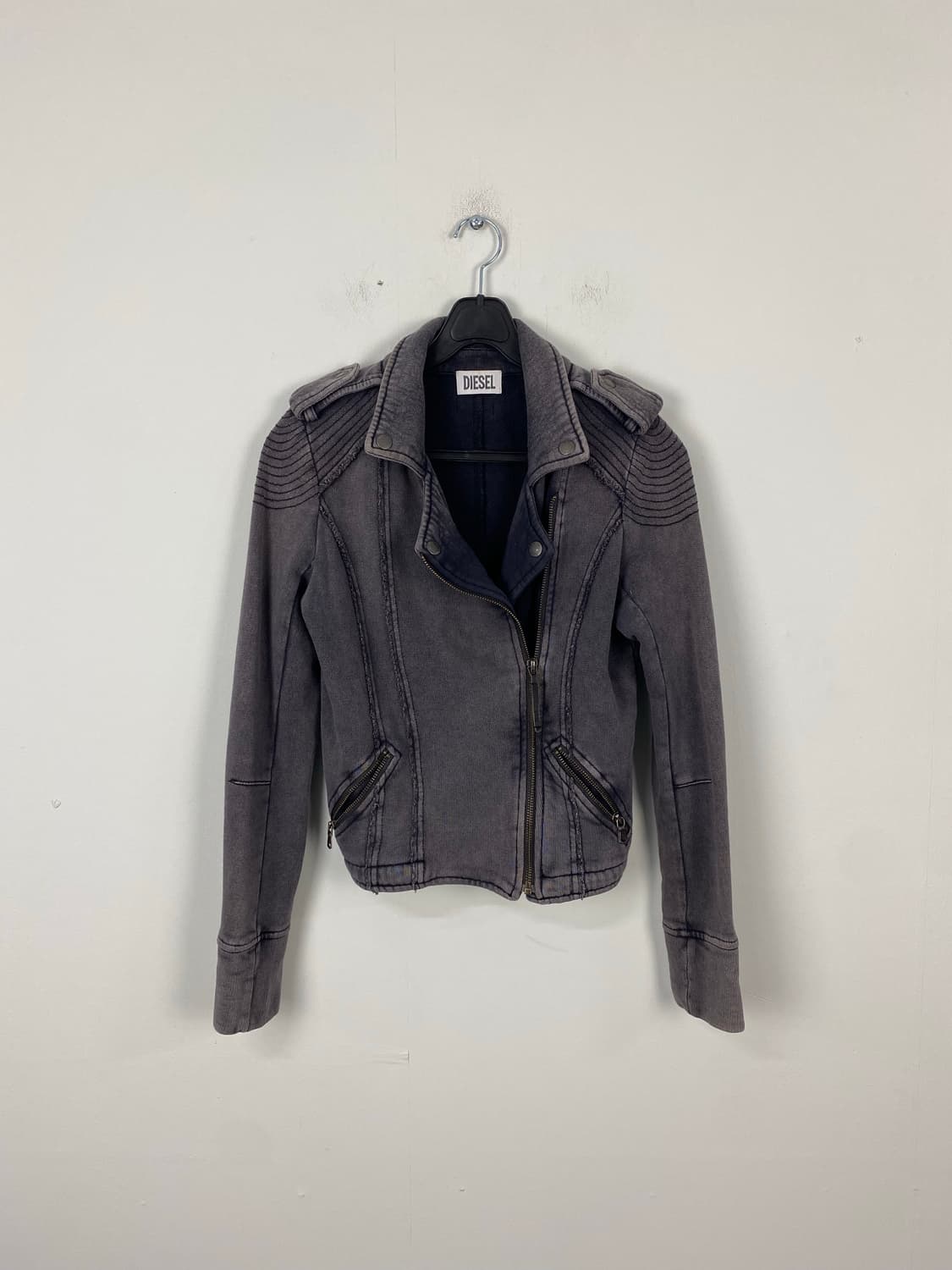 디젤 DIESEL 워싱 코튼 크롭 라이더 자켓 XXS <585> 상품이미지1