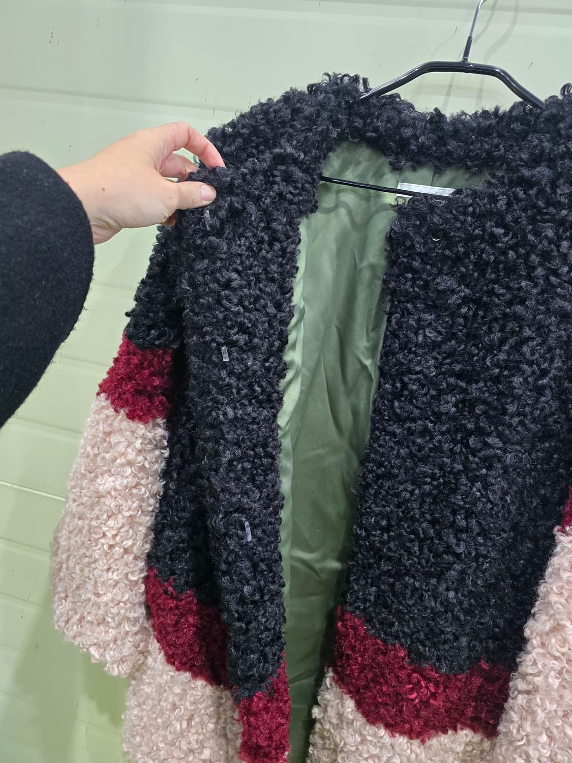 컬러 블록 퍼 코트 large 상품이미지5