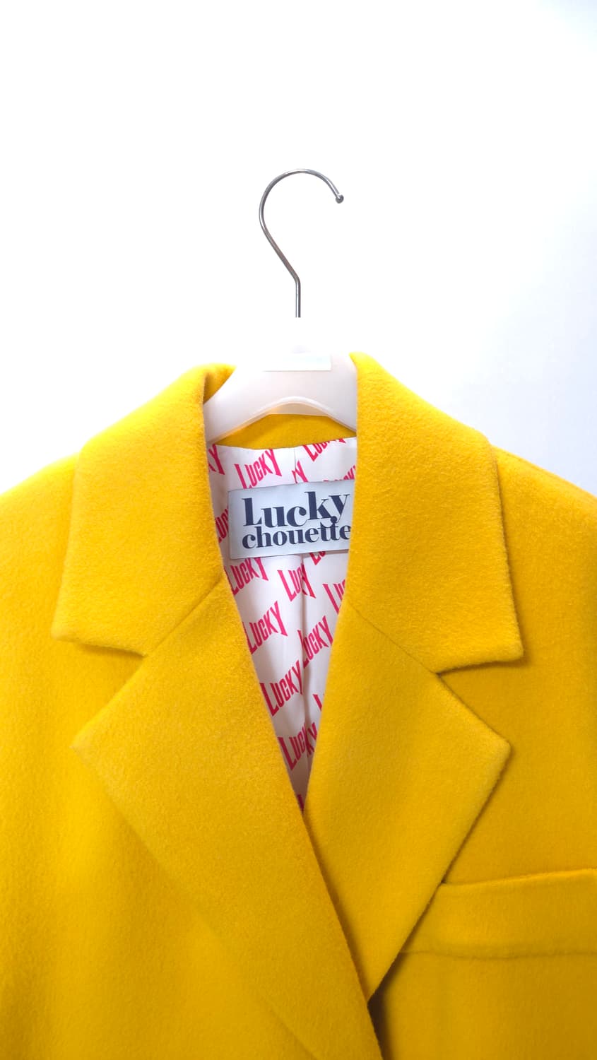 럭키슈에뜨 머스터드 더블 브레스트 롱코트 38 사이즈 상품이미지2