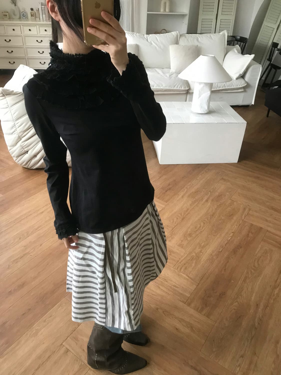 vintage stripe pattern skirt 상품이미지2