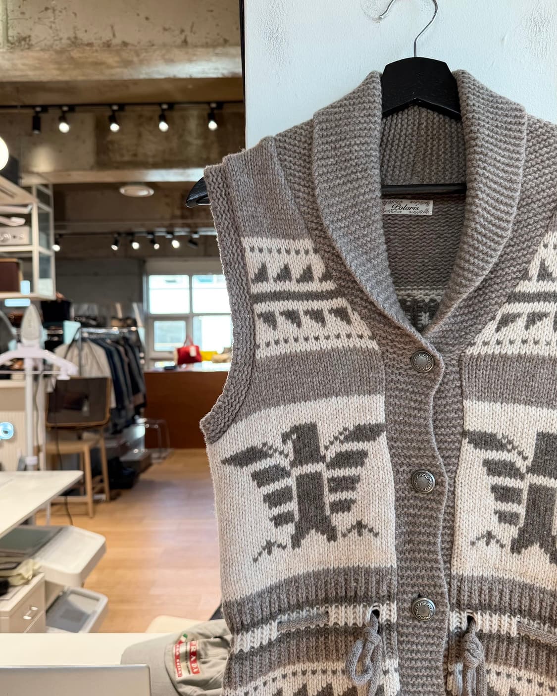 vtg 베이지 코위찬 니트 베스트 상품이미지4