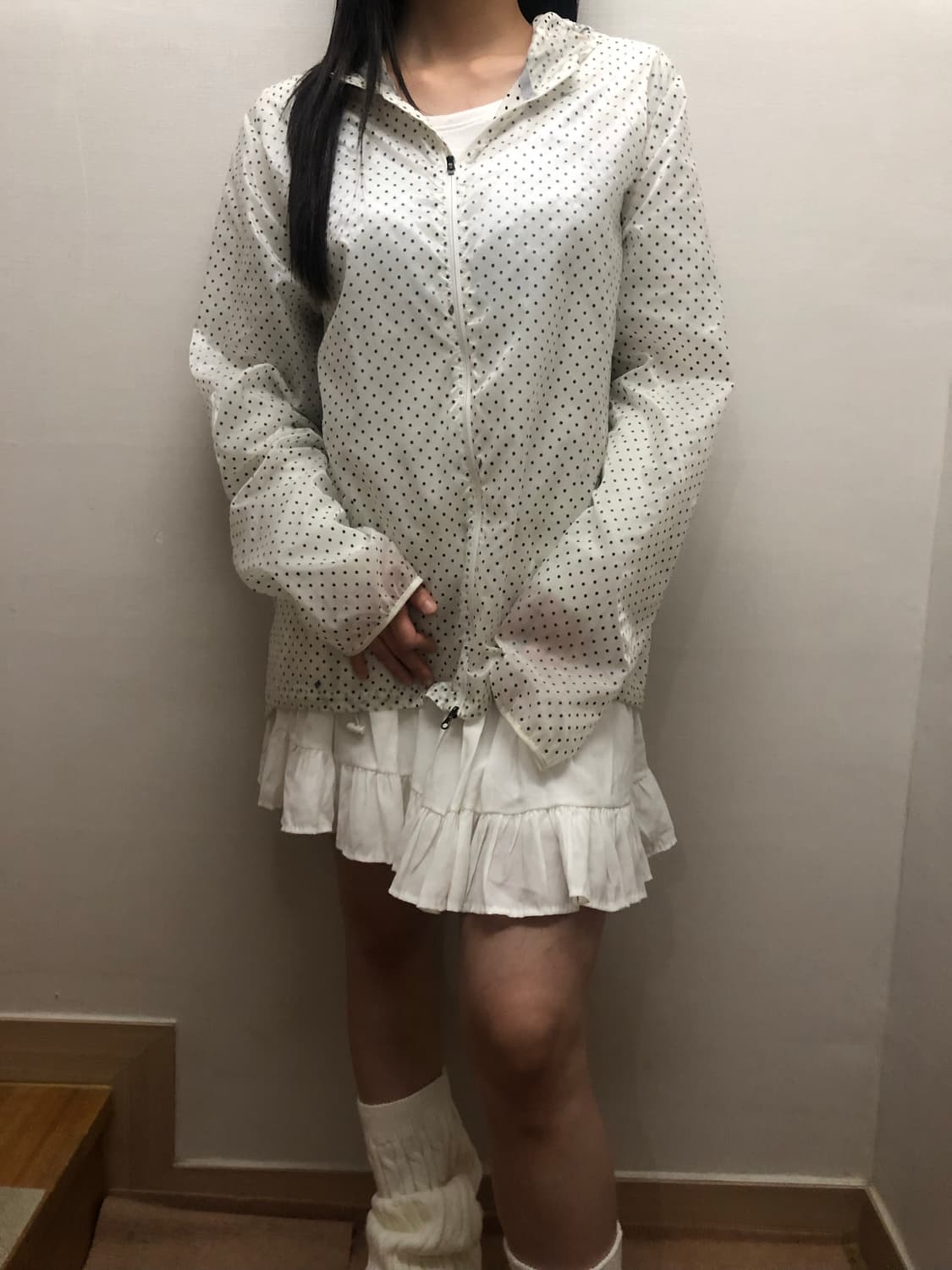 빈티지 나이키 화이트 도트 바람막이 상품이미지5