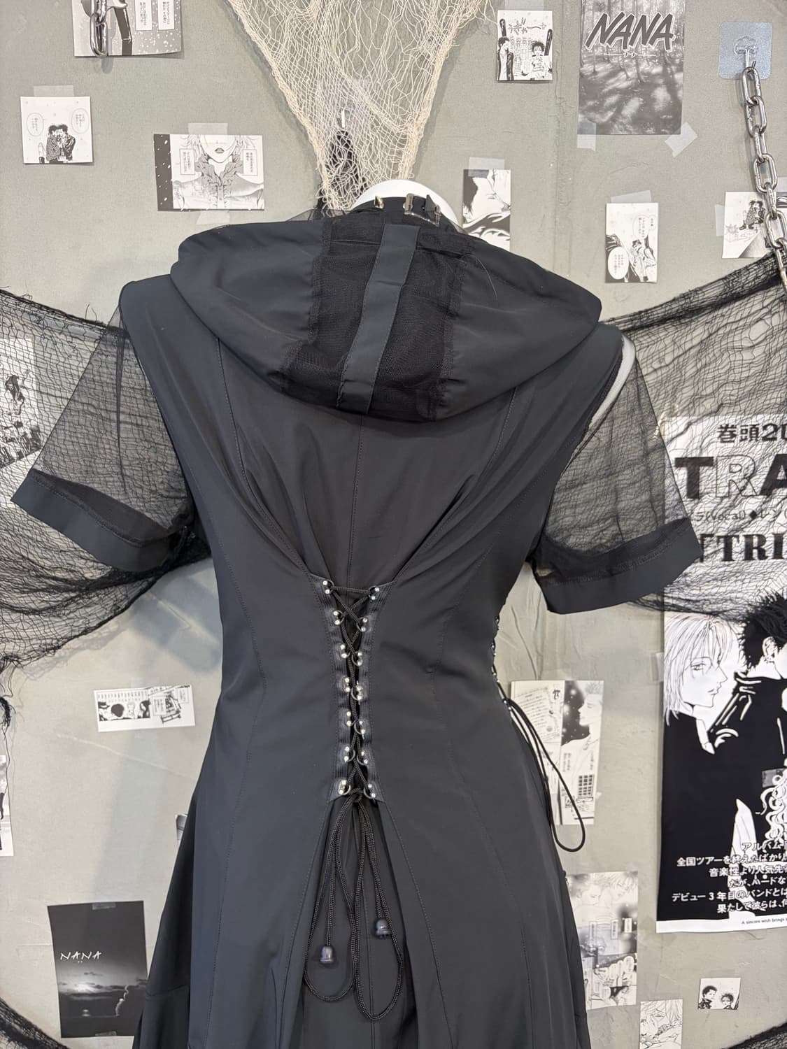 Gothic Utility eyelet  hoodie one piece 상품이미지9