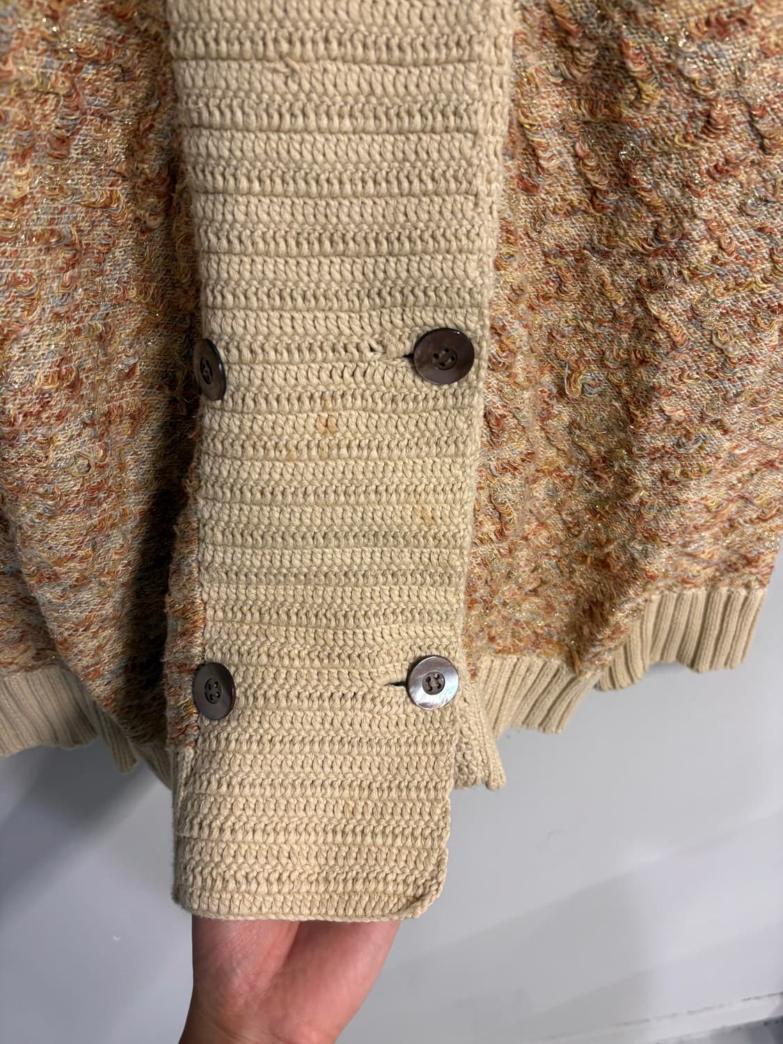 SACAI knit mix double button cardigan  상품이미지10