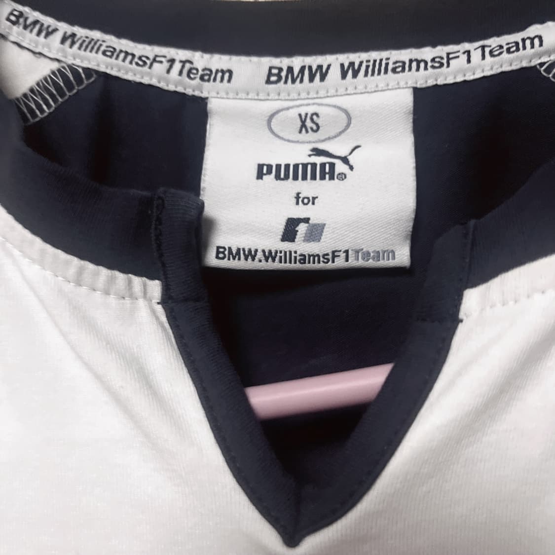 빈티지 퓨마 푸마 puma 흰검네이비 발레코어 리본 셔링 딱붙 반팔 탑 상품이미지2