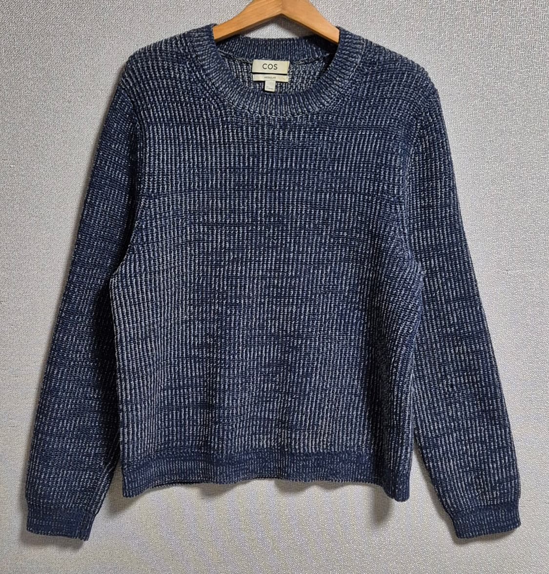 L ) COS 코스 네이비/화이트 코튼 니트 상품이미지1