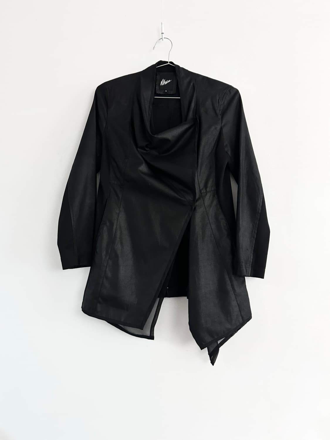 Ninja drape semi leather jacket / black 상품이미지1