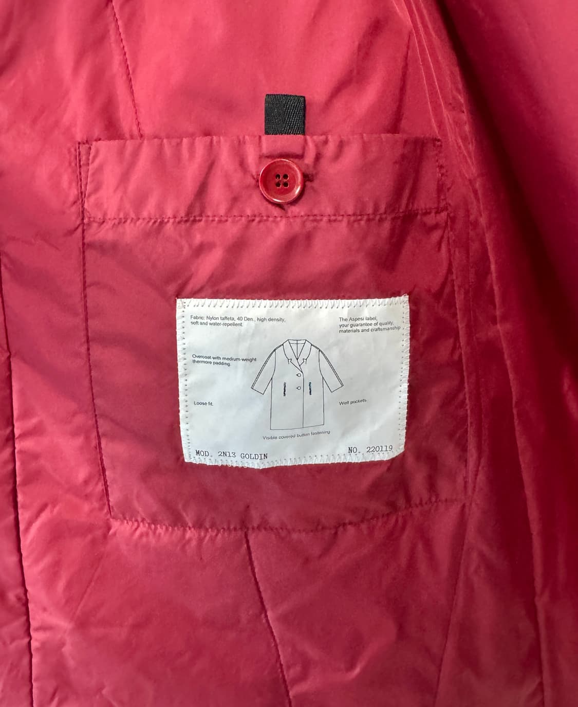 ASPESI 아스페시 버건디 오버사이즈 패딩 코트 L 상품이미지5