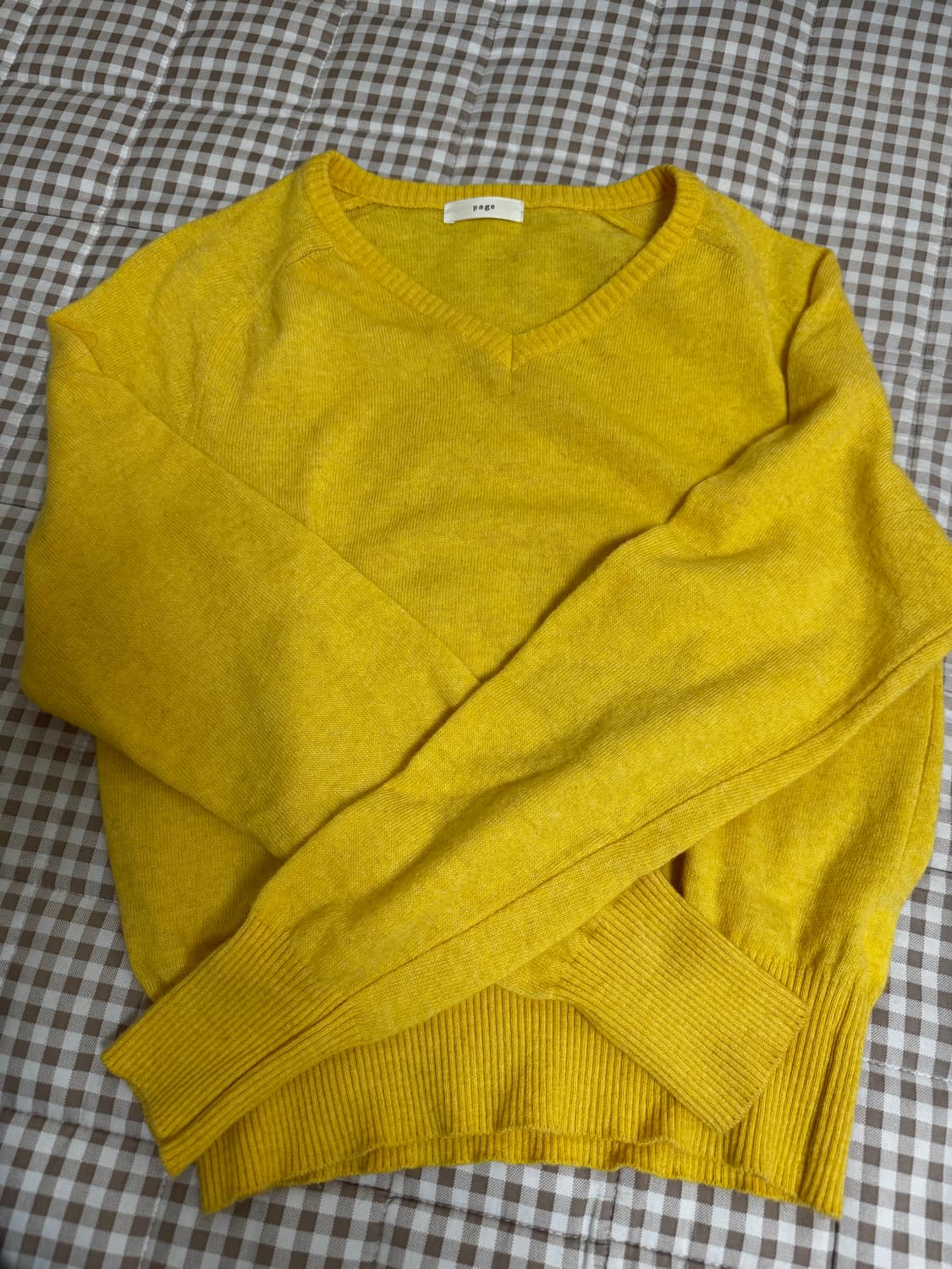 킨다베이지 브이넥 니트(노랑) 상품이미지4