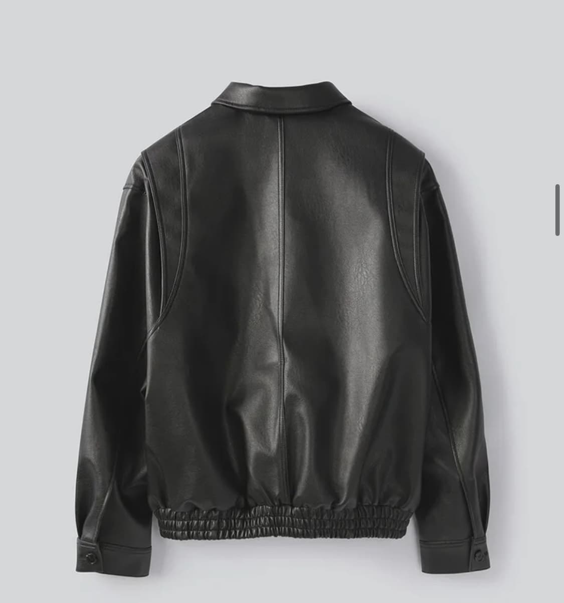 비콘 파이핑 레더 자켓 (블랙)  상품이미지2