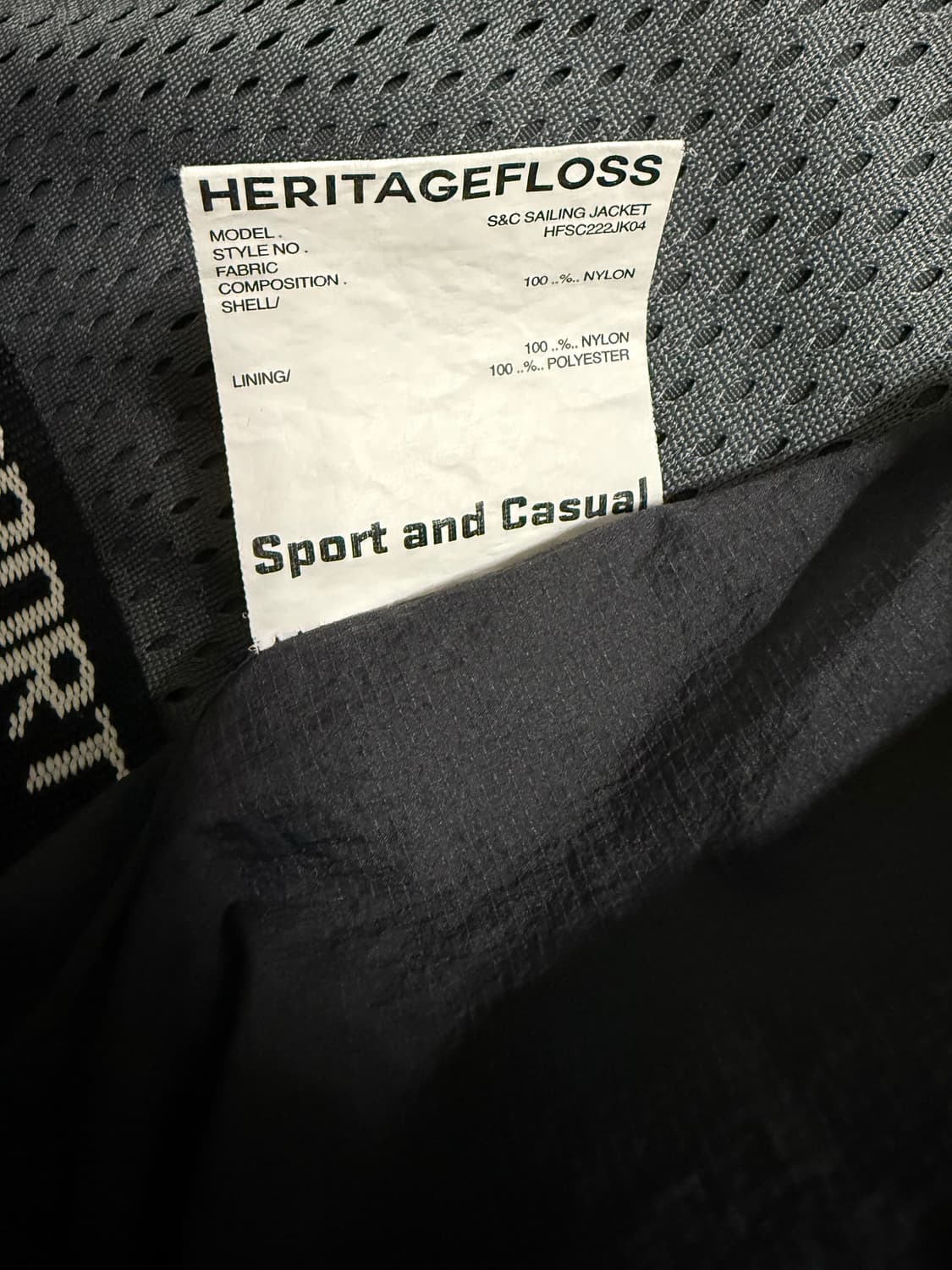 헤리티지 플로스 S&C 세일링 자켓 차콜 (S) 상품이미지5