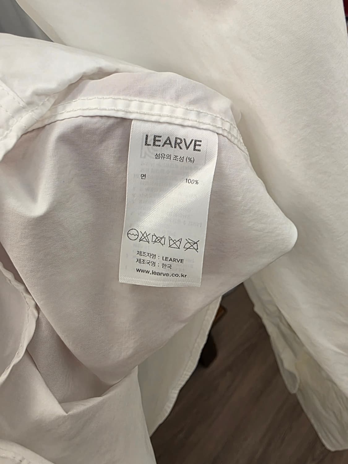 르아브 / 사운드 오브 코튼 셔츠 화이트 / L 상품이미지6