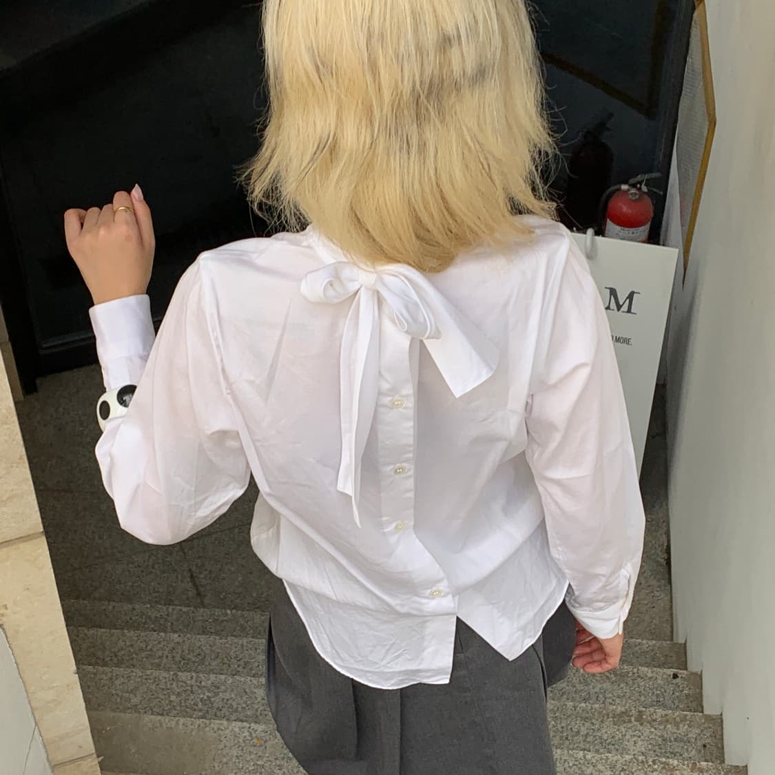 느와 케이 니노미야 꼼데가르송 보우 타이 셔츠 블라우스 상품이미지8