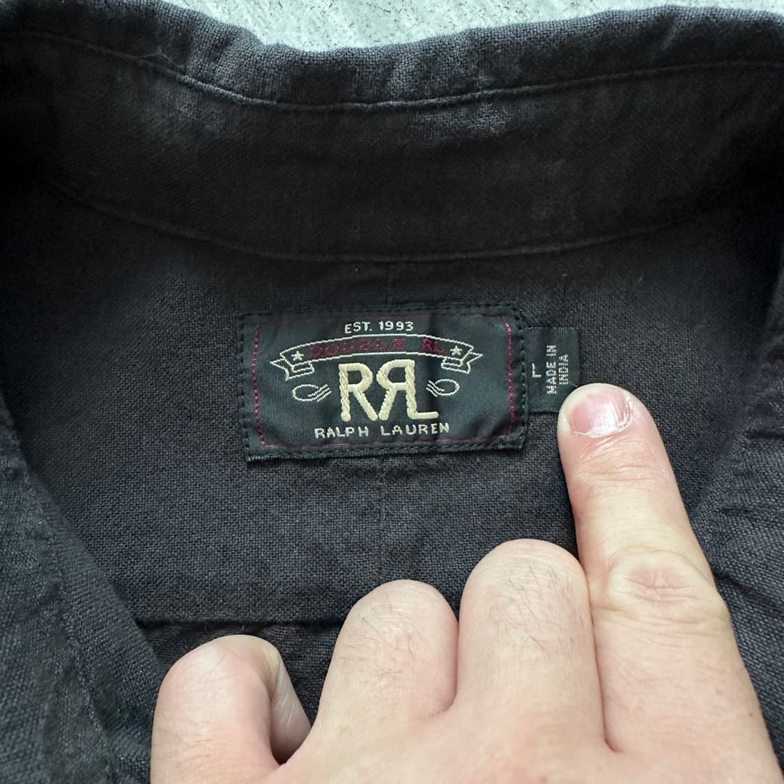 RRL 더블알엘 샴브레이 데님 긴팔 셔츠 L 상품이미지5