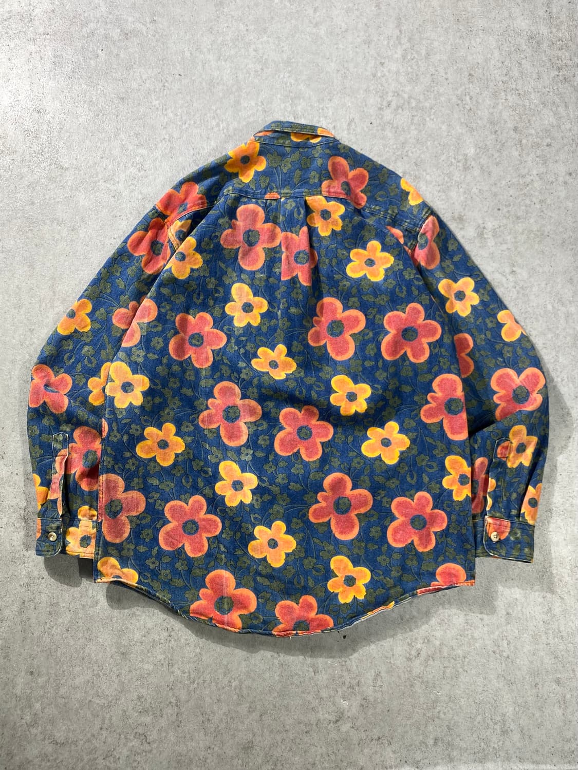 [L] 90s 타미힐피거 플라워 패턴 데님 셔츠 상품이미지6