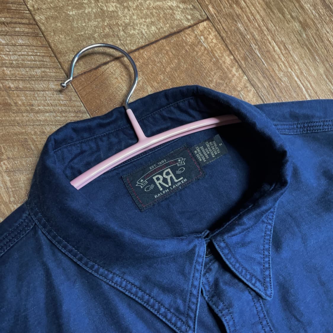[M] 더블알엘 인디고 코튼 리넨 새티인 워크셔츠 상품이미지3