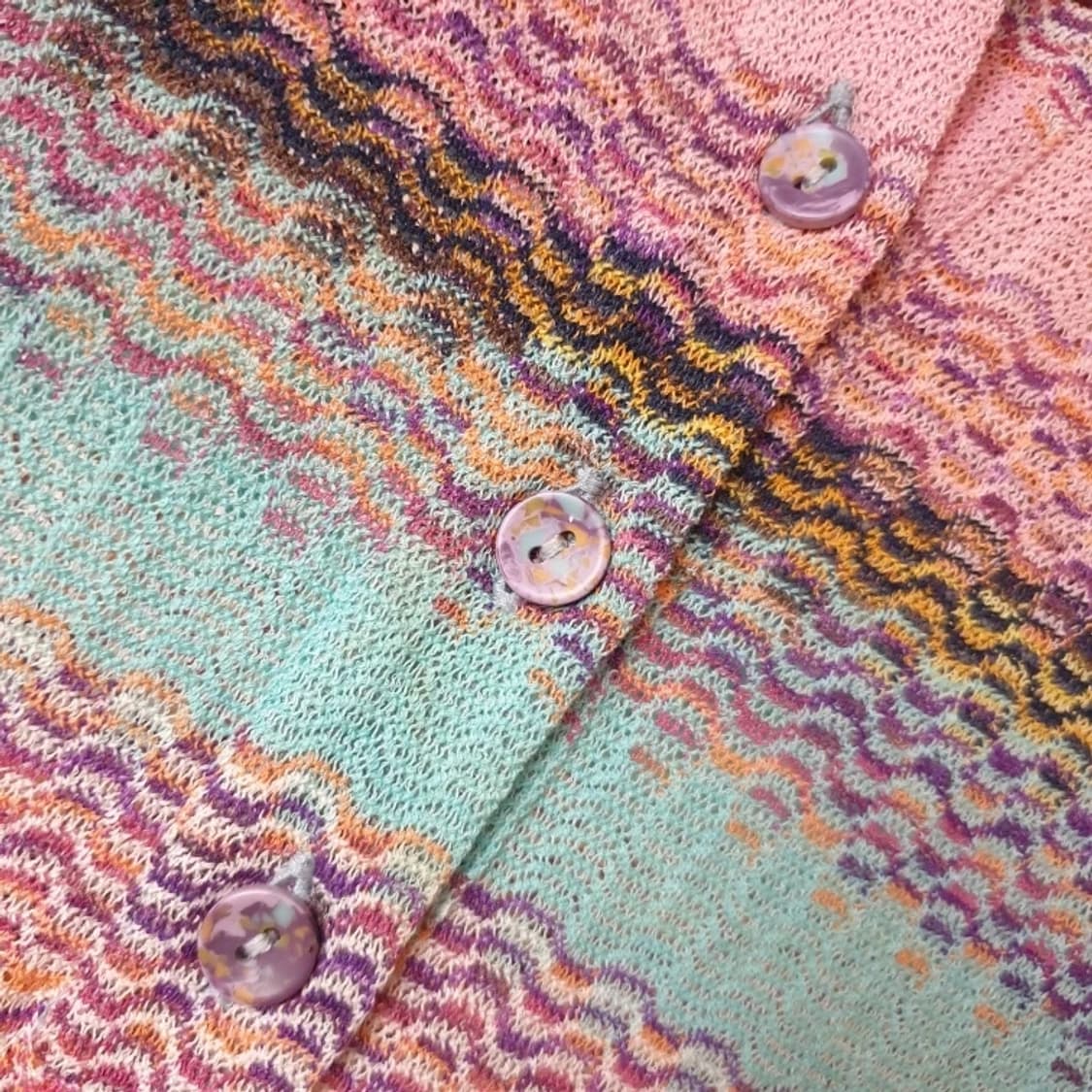 Missoni 미쏘니 메인라벨 파스텔 멀티컬러패턴 시어니트 폴로 스웨터 상품이미지7