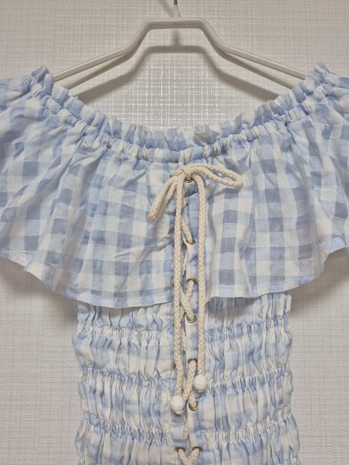 리즈리사 초고전템 라떼갸루 히메카지  오프숄더 프릴 셔링 탑입니다♡♡ 상품이미지3