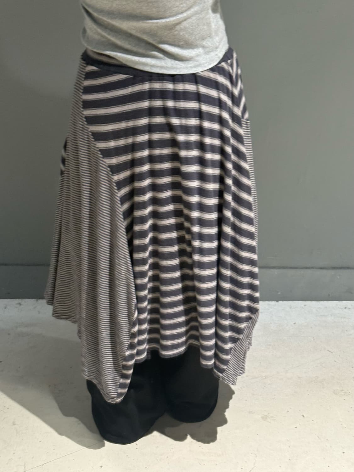 unbalance pattern mix detail skirt  상품이미지5