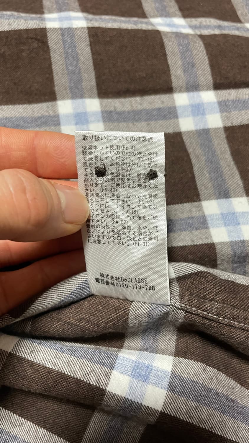 JPN 일본 빈티지 y2k 모리걸 아메카지 브라운 레귤러 코튼 체크 셔츠 상품이미지10