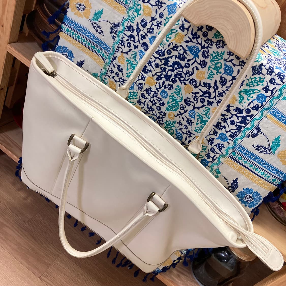 (os) 엘엘빈 레더 토트백 아이보리 상품이미지5