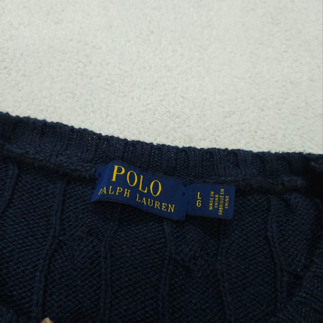 폴로 랄프 로렌 신형 케이블 니트 L 네이비 상품이미지4