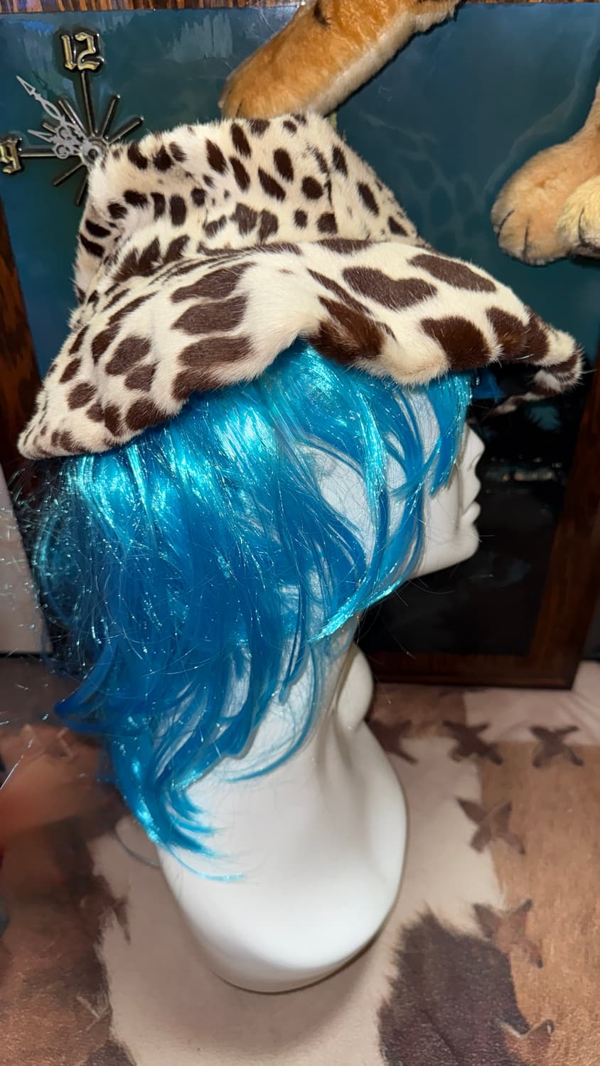 vintage Leopard hair-on leather hat 상품이미지1