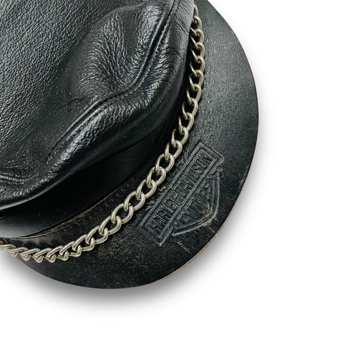 할리데이비슨 90s 가죽 바이커 체인 마도로스캡 상품이미지9