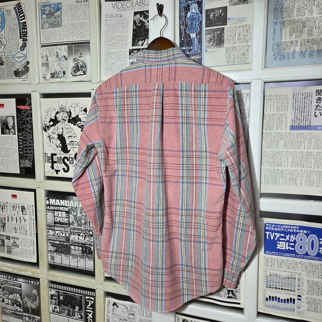 폴로 핑크 스카이블루 타탄체크 셔츠 상품이미지5