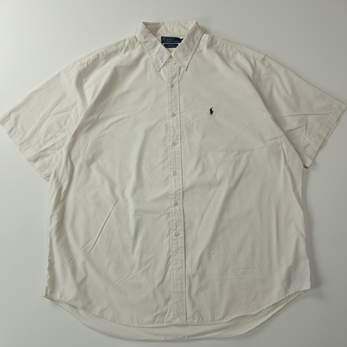 CJ490 2XL 폴로 빅사이즈 90s 화이트 반팔 셔츠 남방 상품이미지1