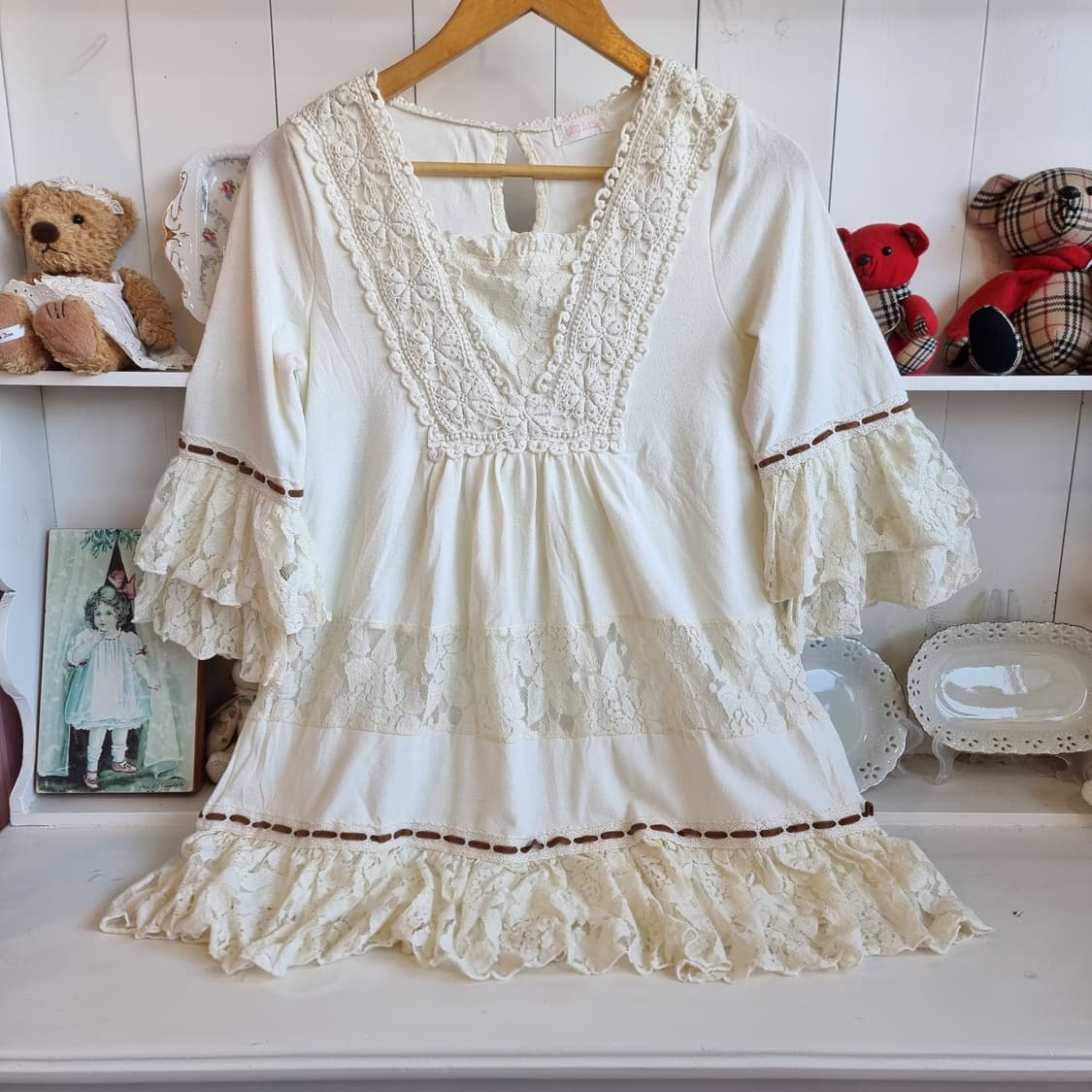 리즈리사 LIZ LISA 레이스 티어드 원피스 상품이미지1