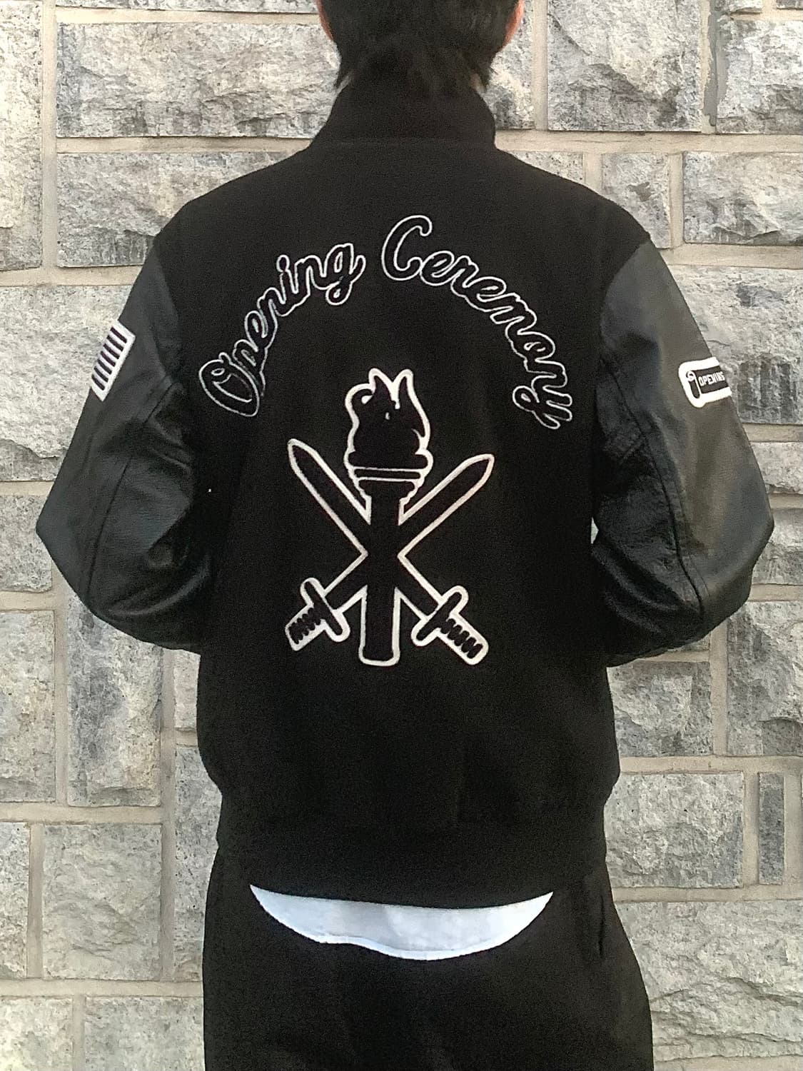 오프닝 세레모니 바시티 자켓 (black) 상품이미지7