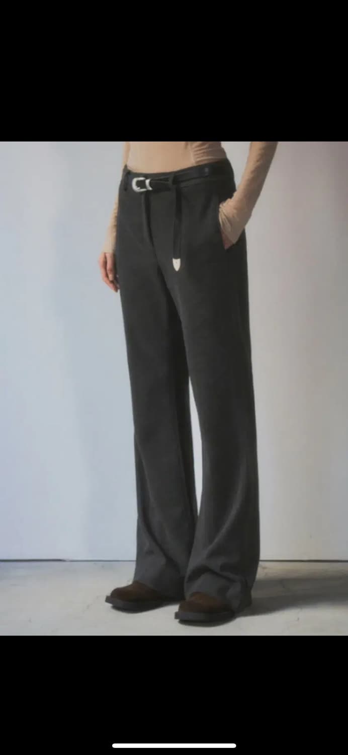 씨타 슬림 부츠컷 슬랙스 차콜 상품이미지1