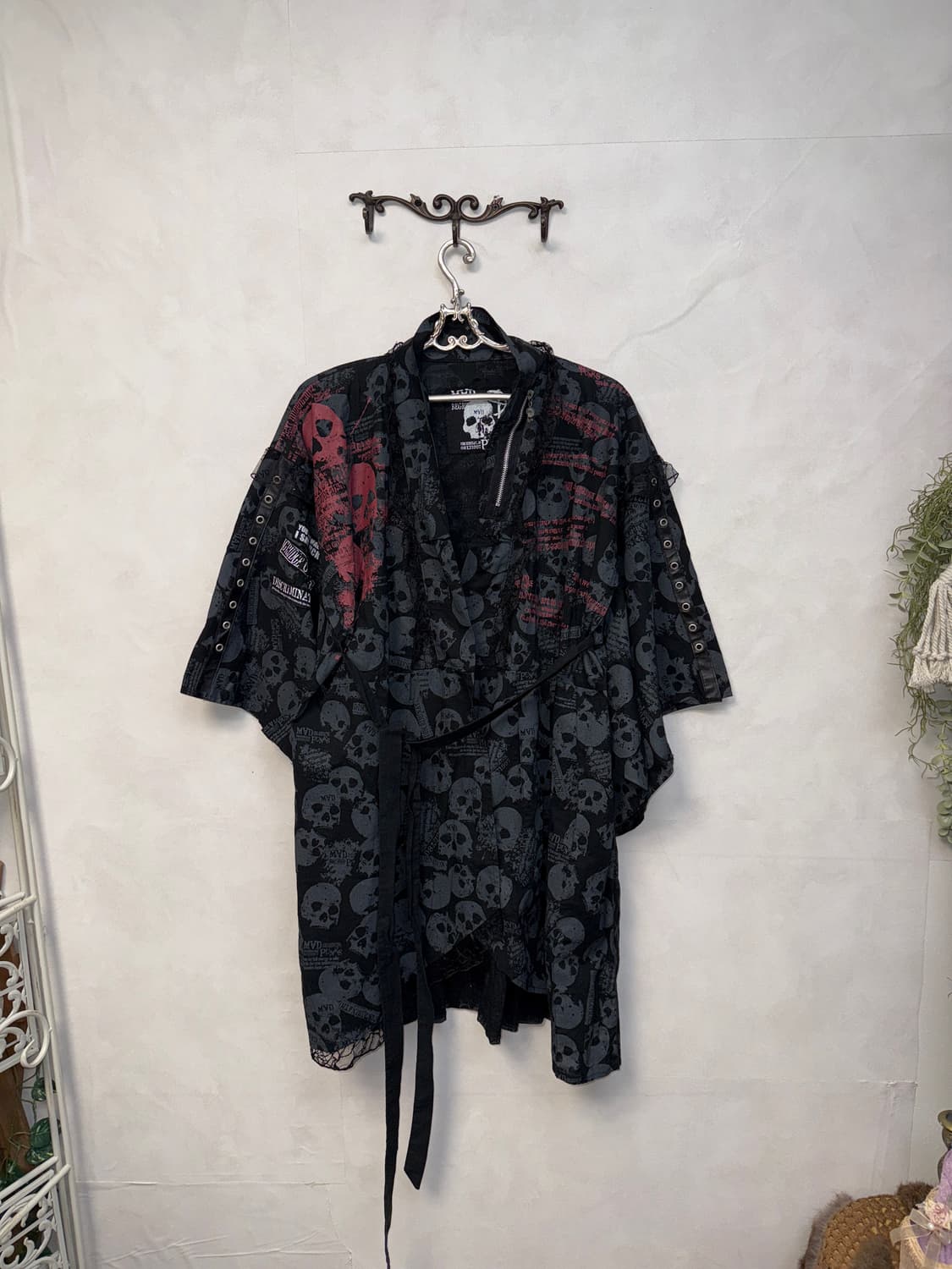 MAD PUNKS black skull eyelet punk yukata 상품이미지1