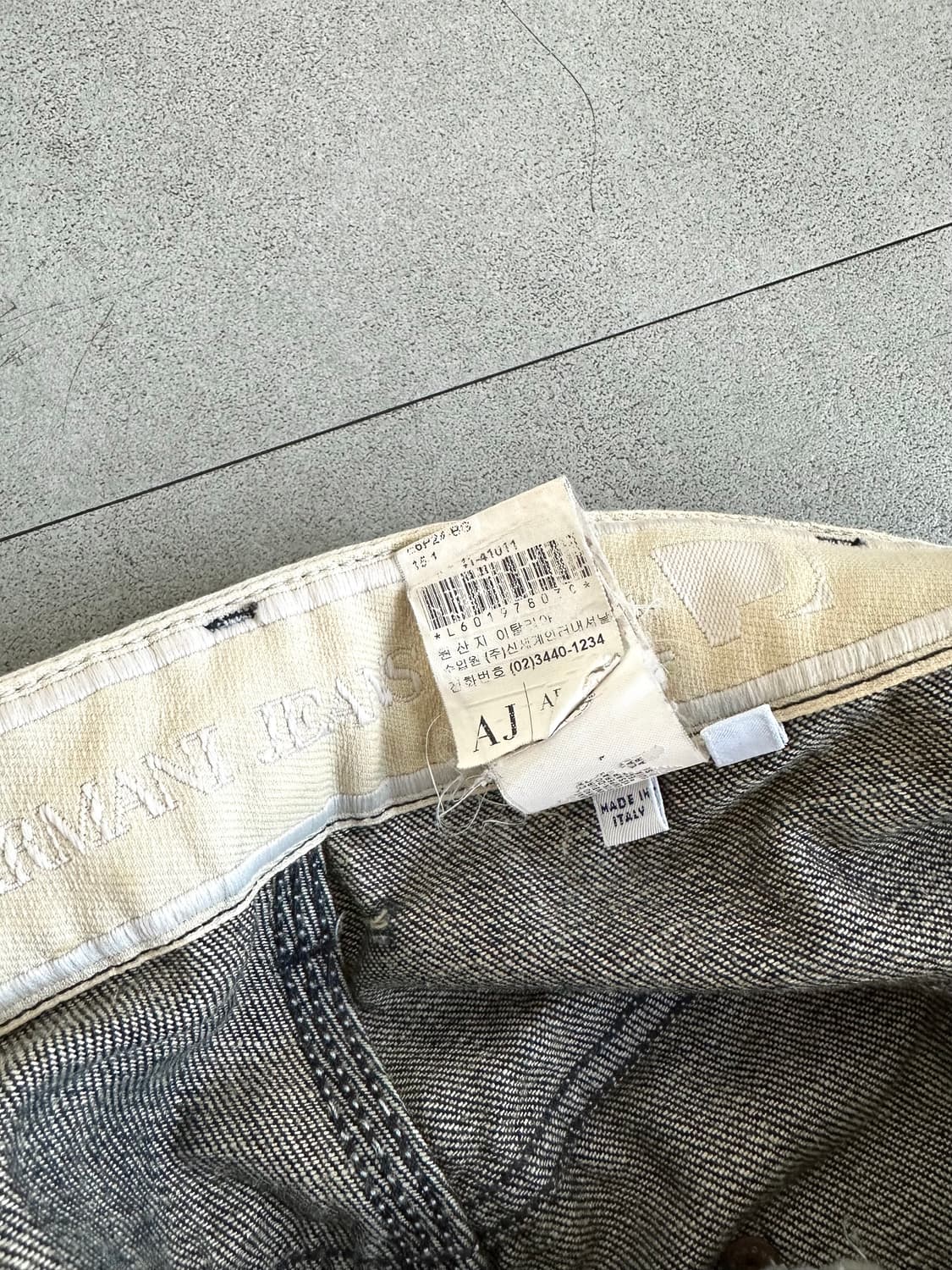 알마니 2000s 디스트로이드 포켓 새깅진 상품이미지8