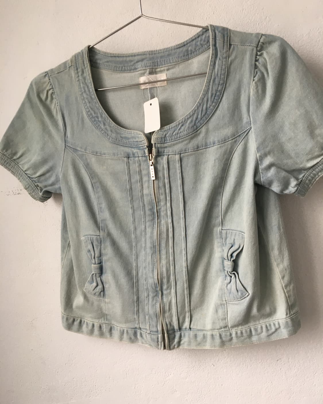 Ribbon point half sleeve jacket 상품이미지4