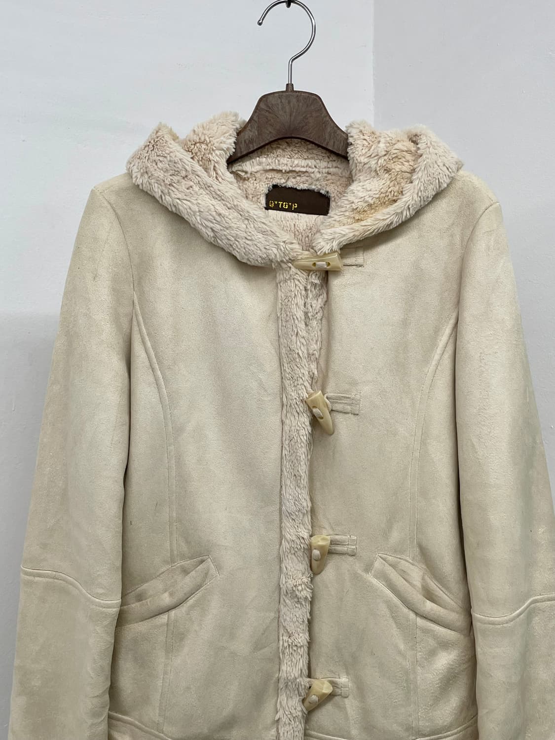 아이보리 떡볶이 후드 무스탕  상품이미지6